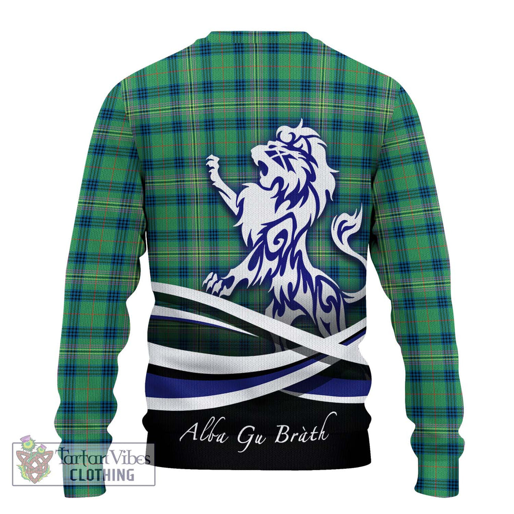 Kennedy Ancient Tartan Knitted Sweater with Alba Gu Brath Regal Lion Emblem - Tartanvibesclothing Shop