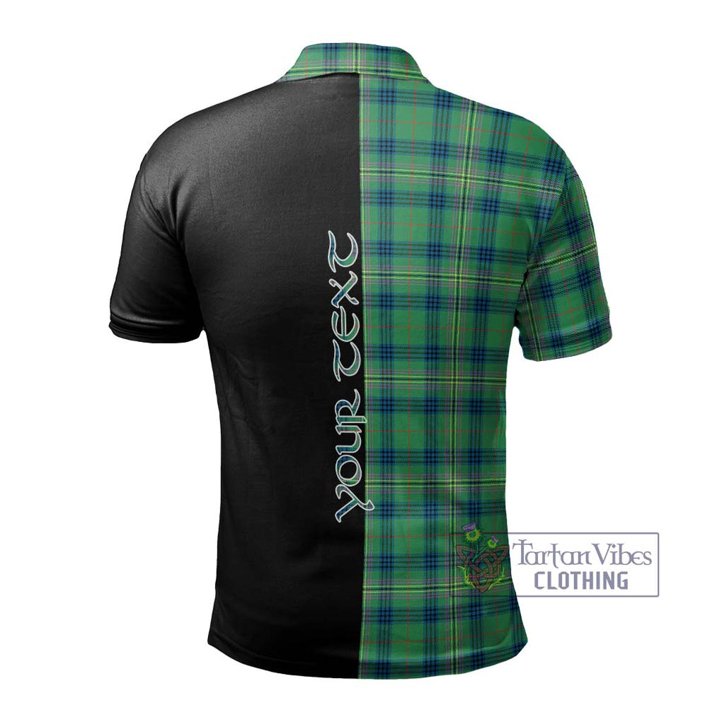 Kennedy Ancient Tartan Polo Shirt with Family Crest and Half Of Me Style - Tartanvibesclothing Shop