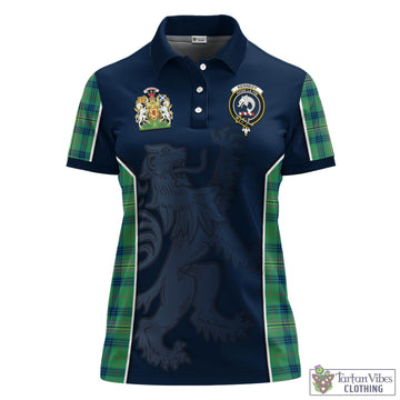 Kennedy Ancient Tartan Women's Polo Shirt with Family Crest and Lion Rampant Vibes Sport Style