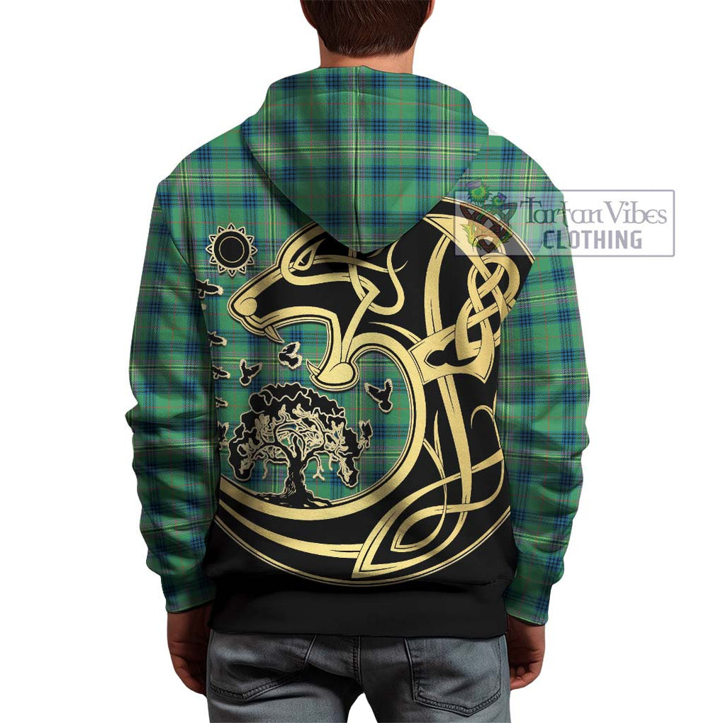 Kennedy Ancient Tartan Hoodie with Family Crest Celtic Wolf Style - Tartan Vibes Clothing