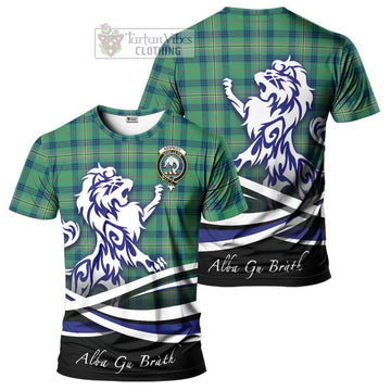 Kennedy Ancient Tartan Cotton T-shirt with Alba Gu Brath Regal Lion Emblem