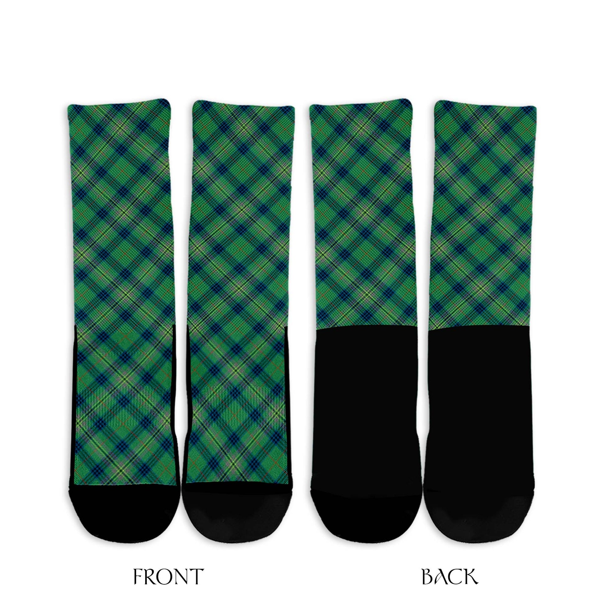 Kennedy Ancient Tartan Crew Socks Cross Tartan Style - Tartanvibesclothing