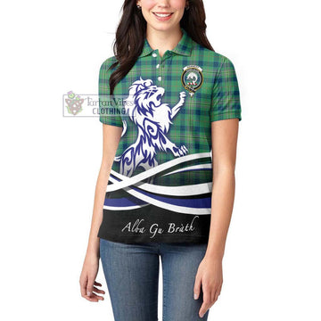 Kennedy Ancient Tartan Women's Polo Shirt with Alba Gu Brath Regal Lion Emblem