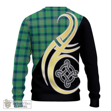 Kennedy Ancient Tartan Ugly Sweater with Family Crest and Celtic Symbol Style