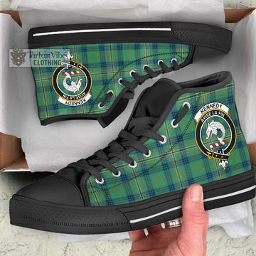 Kennedy Ancient Tartan High Top Shoes with Family Crest