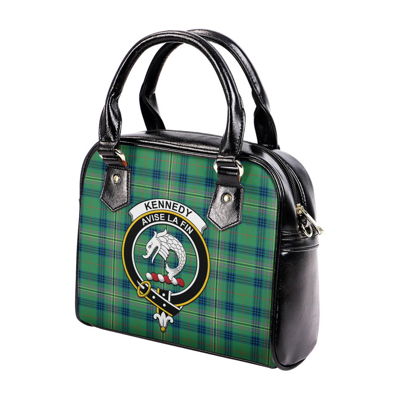 Kennedy Ancient Tartan Shoulder Handbags with Family Crest - Tartanvibesclothing