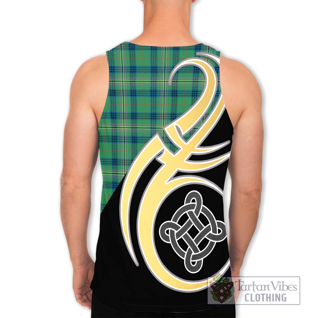 Kennedy Ancient Tartan Men's Tank Top with Family Crest and Celtic Symbol Style - Tartan Vibes Clothing