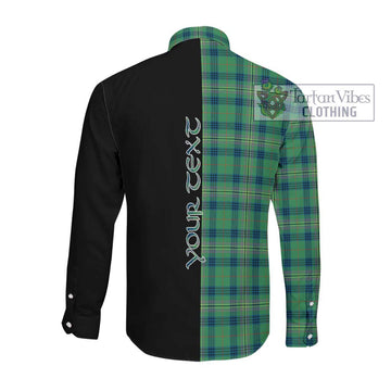 Kennedy Ancient Tartan Long Sleeve Button Shirt with Family Crest and Half Of Me Style