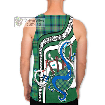 Kennedy Ancient Tartan Men's Tank Top with Epic Bagpipe Style