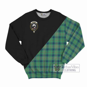 Kennedy Ancient Tartan Sweatshirt with Family Crest and Military Logo Style