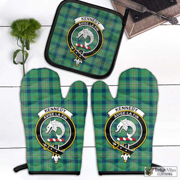 Kennedy Ancient Tartan Combo Oven Mitt & Pot-Holder with Family Crest