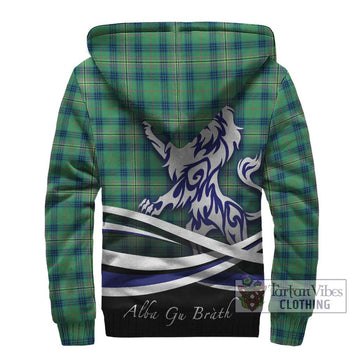 Kennedy Ancient Tartan Sherpa Hoodie with Alba Gu Brath Regal Lion Emblem