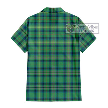 Kennedy Ancient Tartan Short Sleeve Button Shirt with Family Crest DNA In Me Style