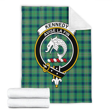 Kennedy Ancient Tartan Blanket with Family Crest