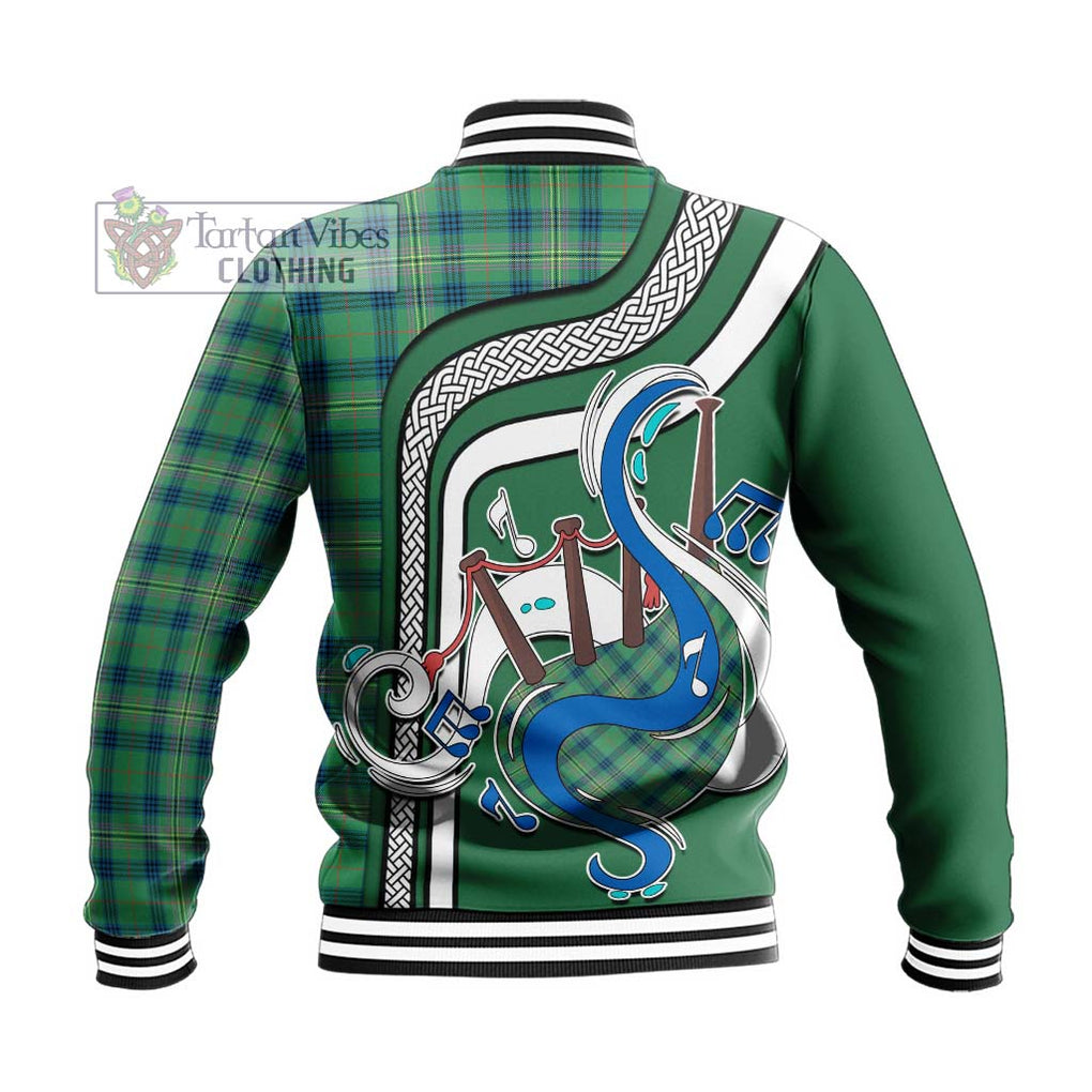 Tartan Vibes Clothing Kennedy Ancient Tartan Baseball Jacket with Epic Bagpipe Style