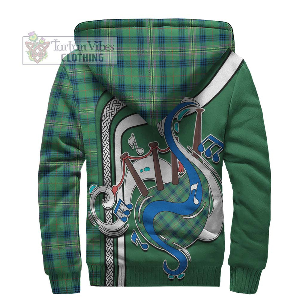 Kennedy Ancient Tartan Sherpa Hoodie with Epic Bagpipe Style - Tartanvibesclothing Shop