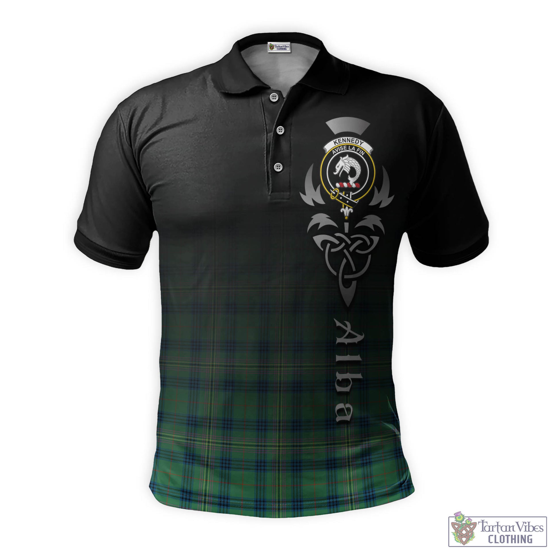 Tartan Vibes Clothing Kennedy Ancient Tartan Polo Shirt Featuring Alba Gu Brath Family Crest Celtic Inspired