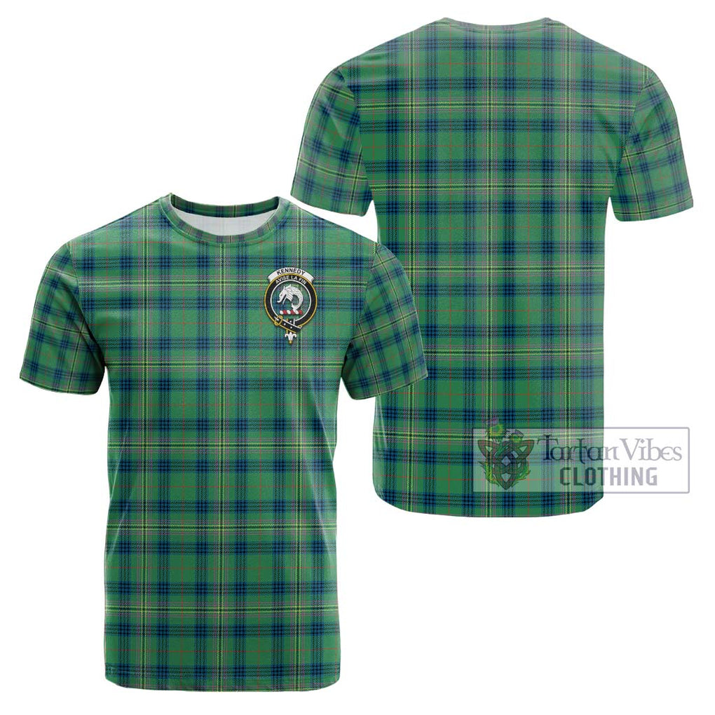 Kennedy Ancient Tartan Cotton T-Shirt with Family Crest Kid's Shirt - Tartanvibesclothing Shop