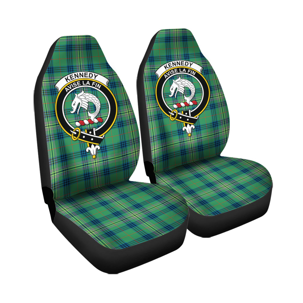 Kennedy Ancient Tartan Car Seat Cover with Family Crest - Tartanvibesclothing