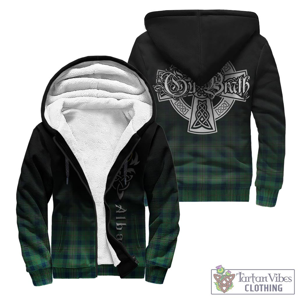 Tartan Vibes Clothing Kennedy Ancient Tartan Sherpa Hoodie Featuring Alba Gu Brath Family Crest Celtic Inspired