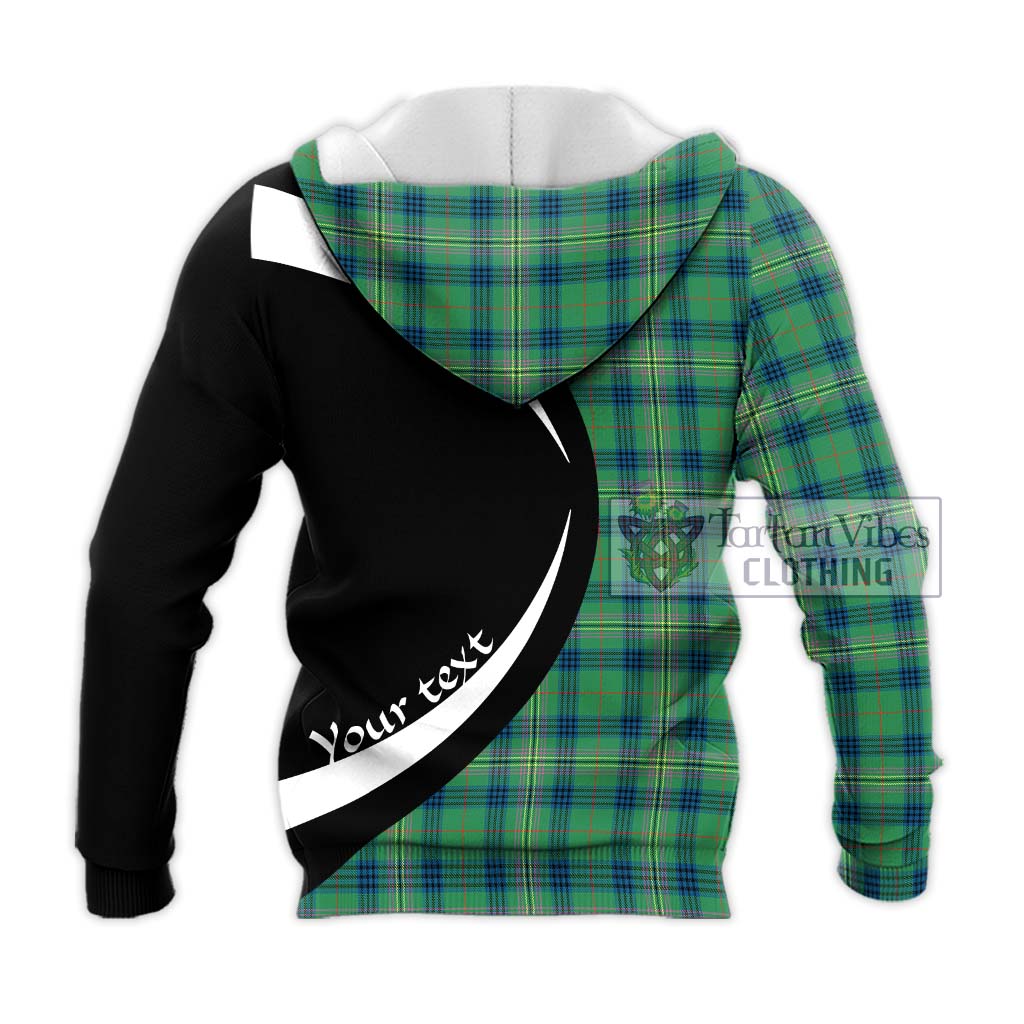 Kennedy Ancient Tartan Knitted Hoodie with Family Crest Circle Style - Tartan Vibes Clothing