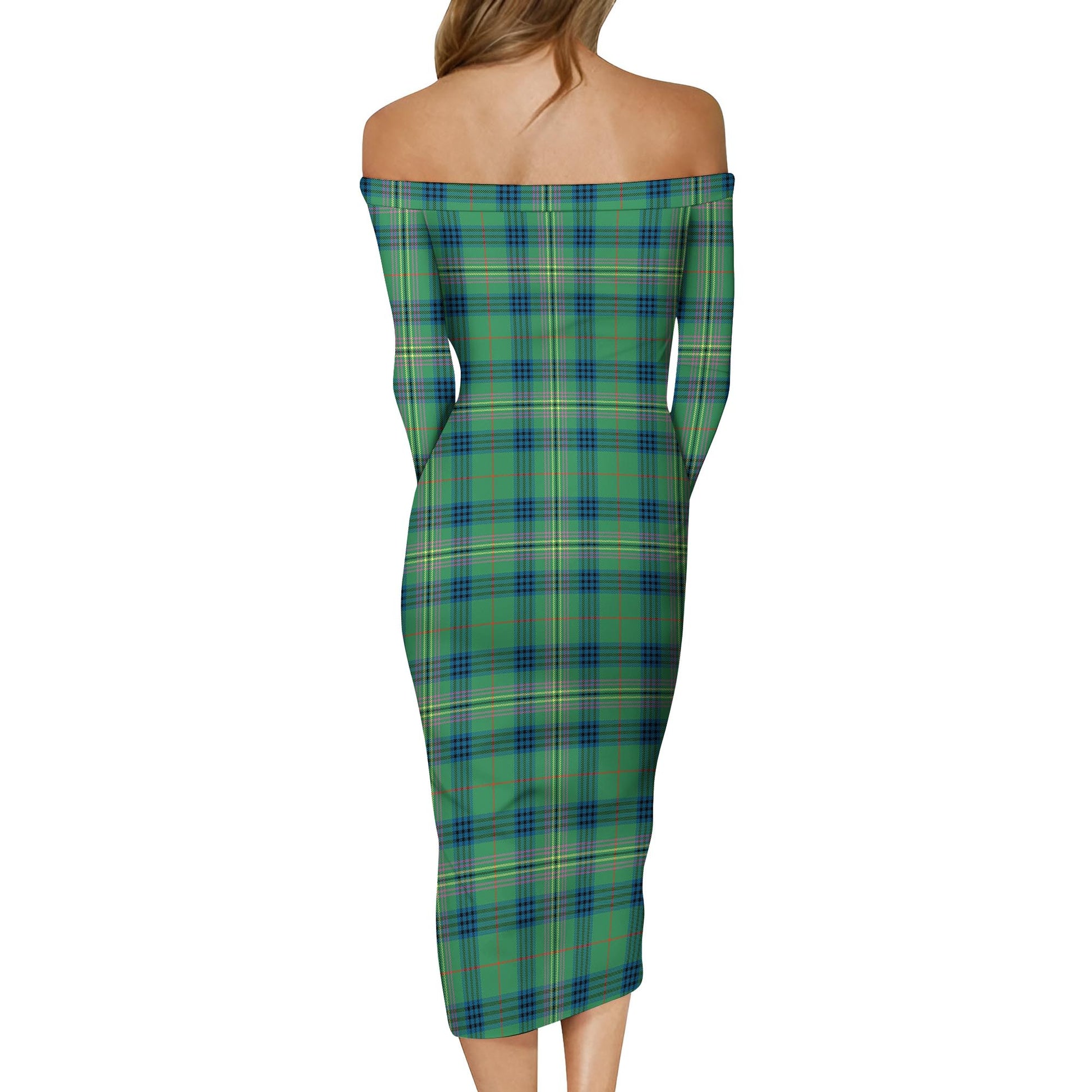 Kennedy Ancient Tartan Off Shoulder Lady Dress - Tartanvibesclothing