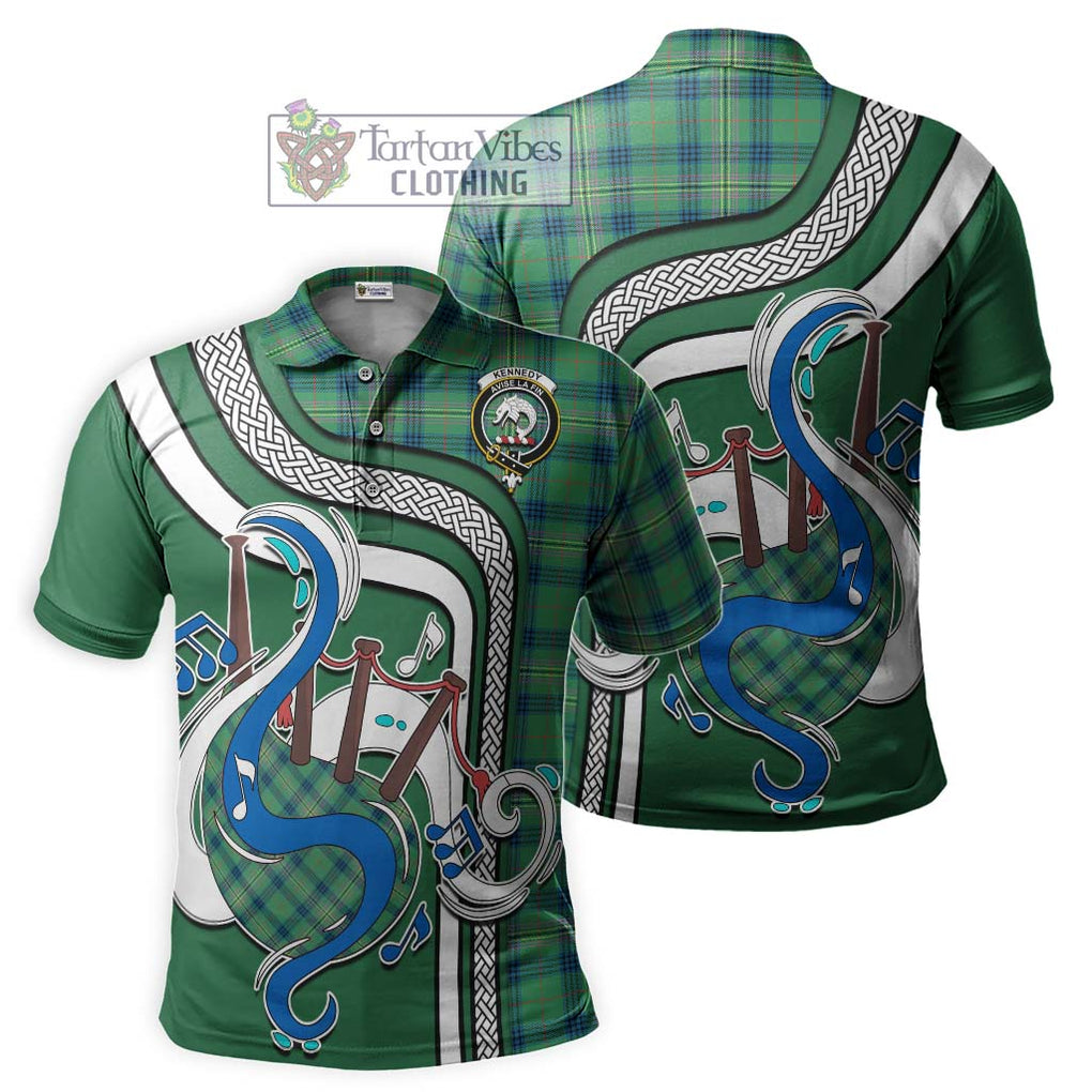 Tartan Vibes Clothing Kennedy Ancient Tartan Polo Shirt with Epic Bagpipe Style