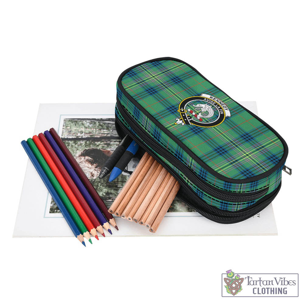 Tartan Vibes Clothing Kennedy Ancient Tartan Pen and Pencil Case with Family Crest