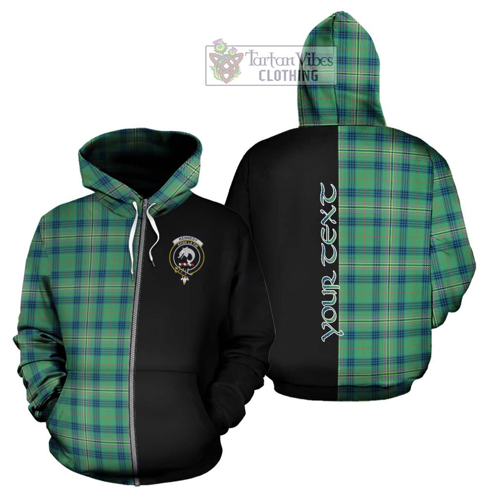 Kennedy Ancient Tartan Hoodie with Family Crest and Half Of Me Style - Tartanvibesclothing Shop