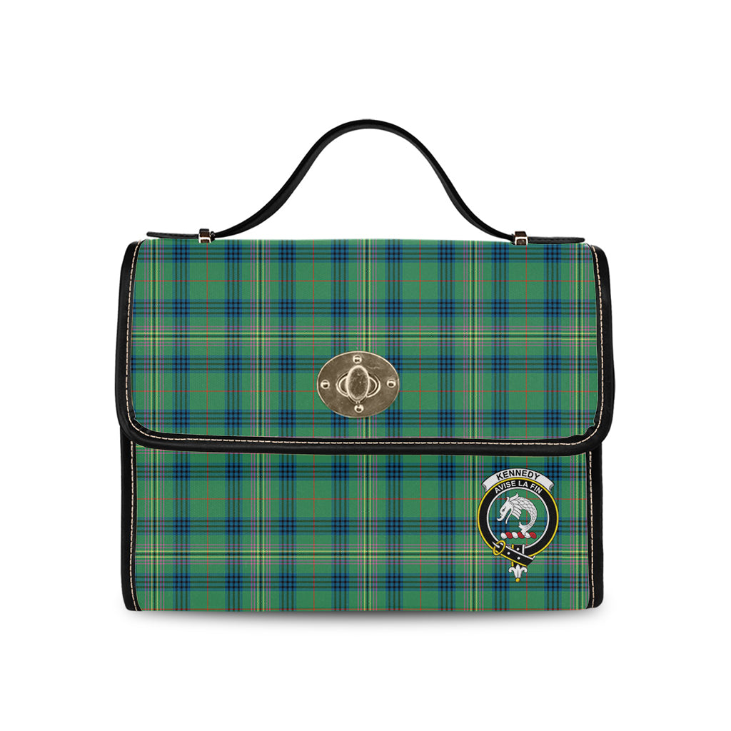 kennedy-ancient-tartan-leather-strap-waterproof-canvas-bag-with-family-crest