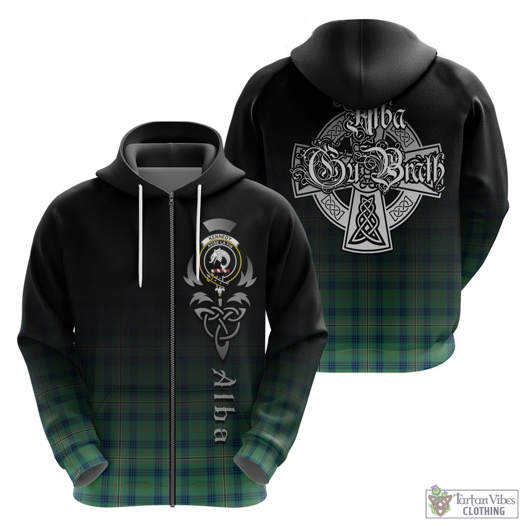 Tartan Vibes Clothing Kennedy Ancient Tartan Hoodie Featuring Alba Gu Brath Family Crest Celtic Inspired