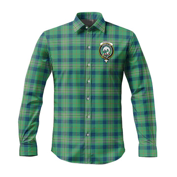 Kennedy Ancient Tartan Long Sleeve Button Up Shirt with Family Crest