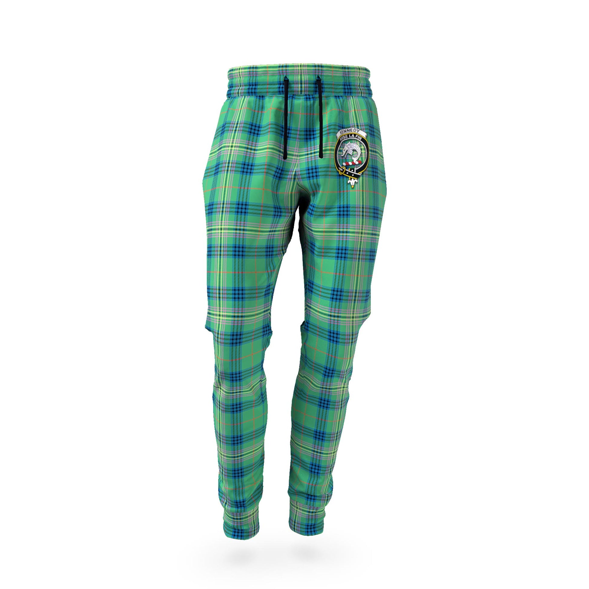 Kennedy Ancient Tartan Joggers Pants with Family Crest - Tartan Vibes Clothing