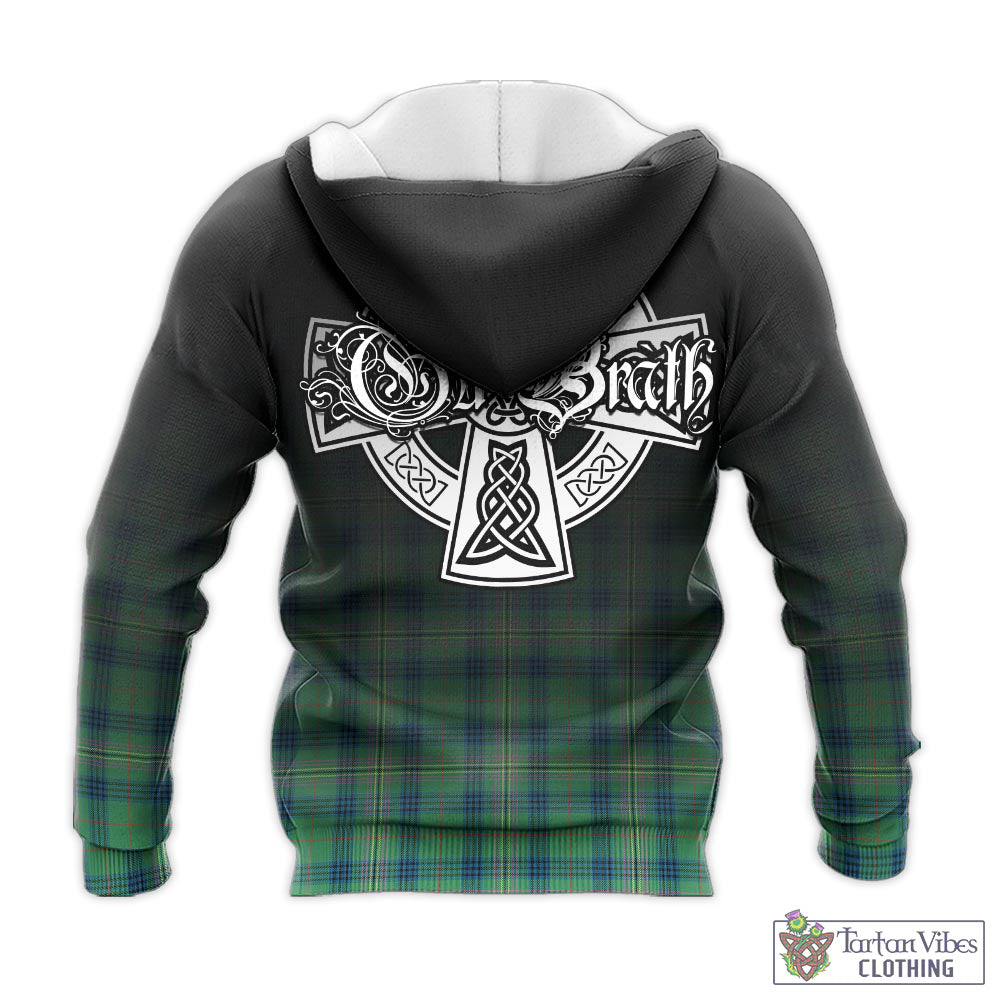 Tartan Vibes Clothing Kennedy Ancient Tartan Knitted Hoodie Featuring Alba Gu Brath Family Crest Celtic Inspired