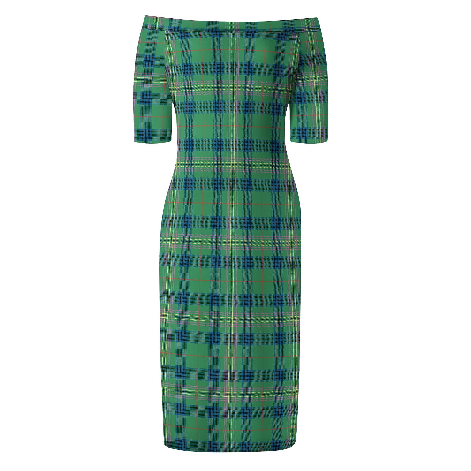 Kennedy Ancient Tartan Off Shoulder Lady Dress - Tartanvibesclothing