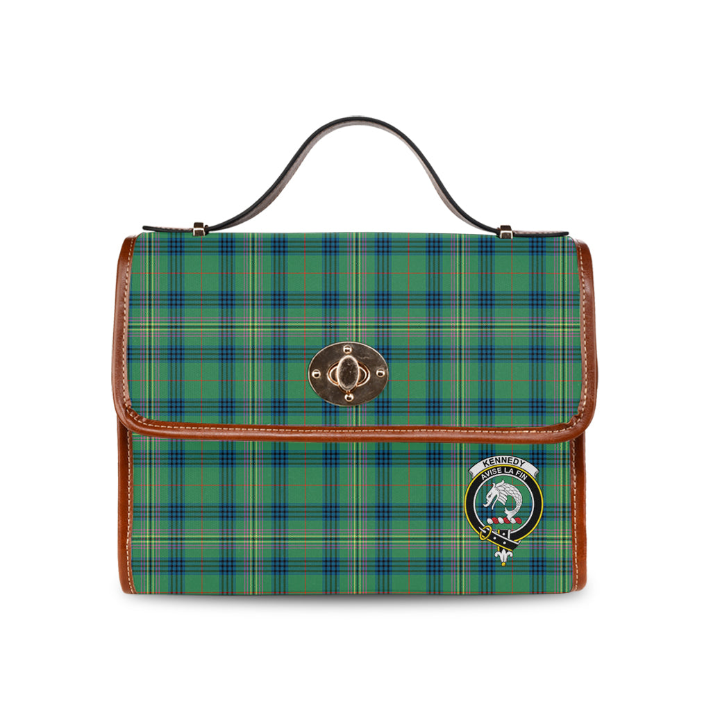 kennedy-ancient-tartan-leather-strap-waterproof-canvas-bag-with-family-crest