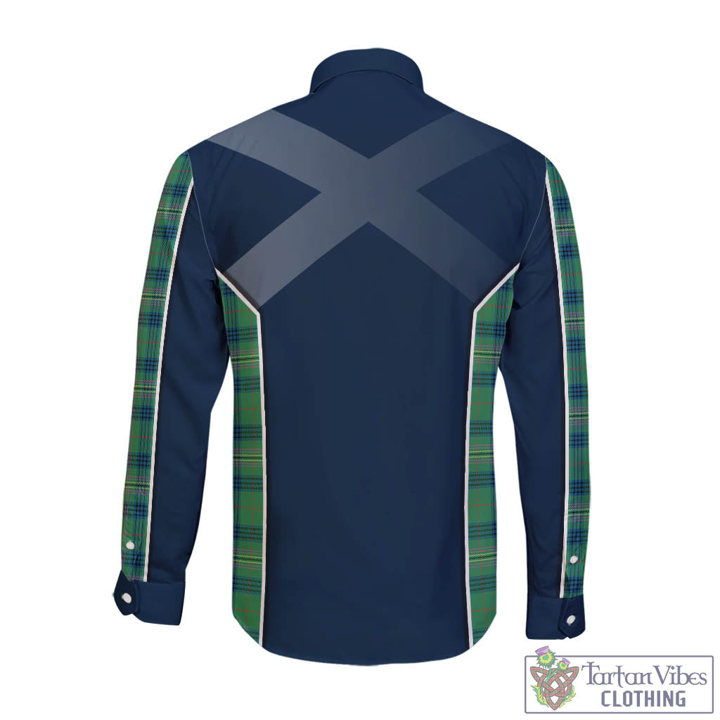 Tartan Vibes Clothing Kennedy Ancient Tartan Long Sleeve Button Up Shirt with Family Crest and Lion Rampant Vibes Sport Style