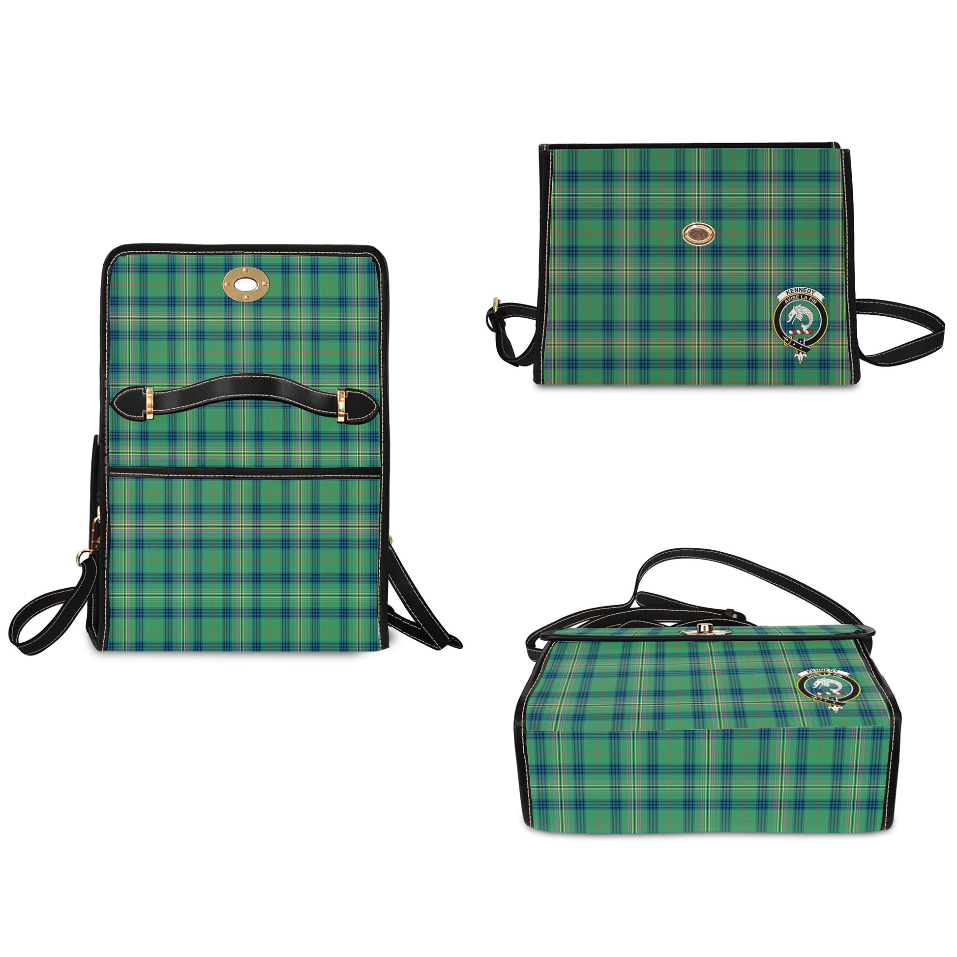 kennedy-ancient-tartan-leather-strap-waterproof-canvas-bag-with-family-crest