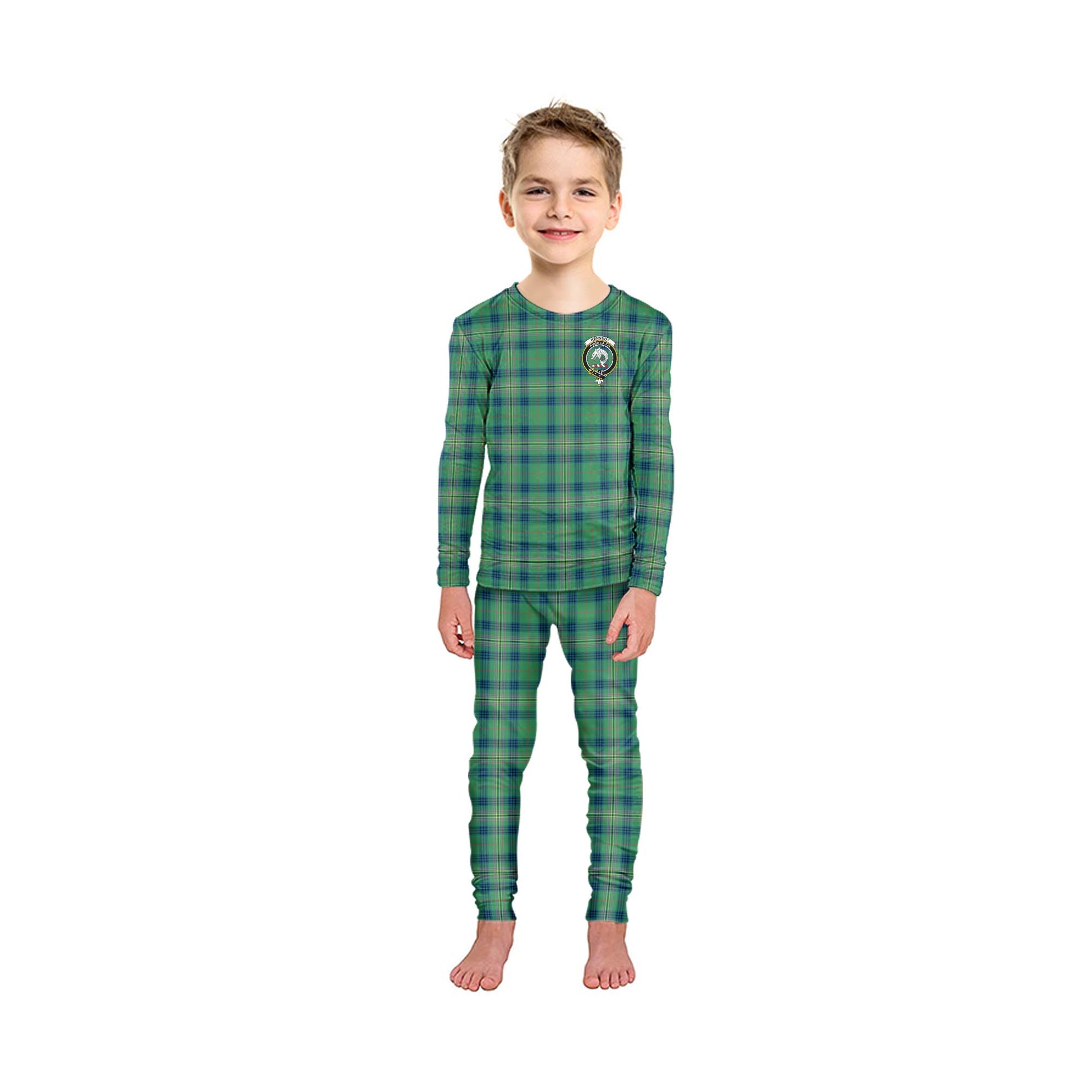 Kennedy Ancient Tartan Pajamas Family Set with Family Crest - Tartanvibesclothing