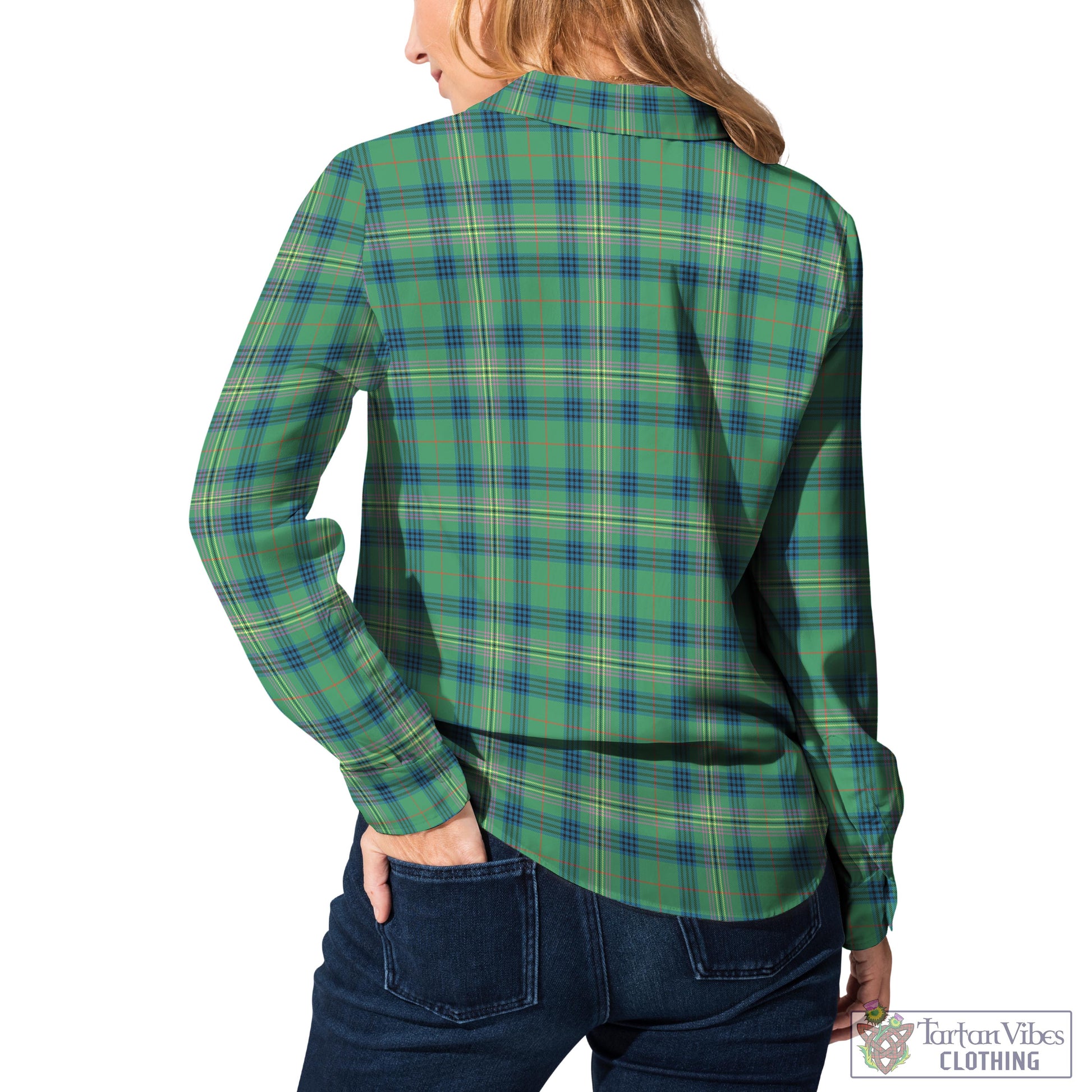 Tartan Vibes Clothing Kennedy Ancient Tartan Womens Casual Shirt with Family Crest