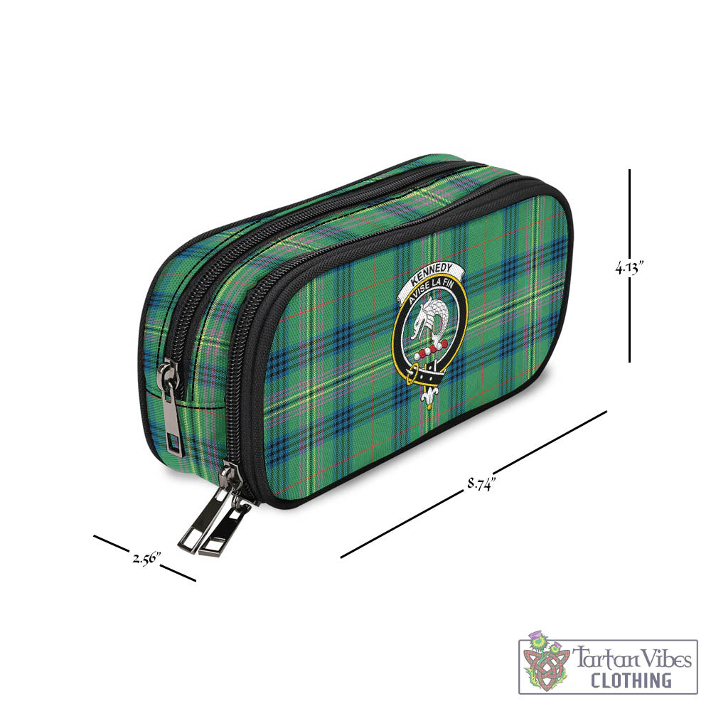 Tartan Vibes Clothing Kennedy Ancient Tartan Pen and Pencil Case with Family Crest