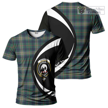 Kennedy Modern Tartan T-Shirt with Family Crest Circle Style