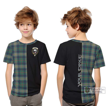 Kennedy Modern Tartan Kid T-Shirt with Family Crest and Half Of Me Style