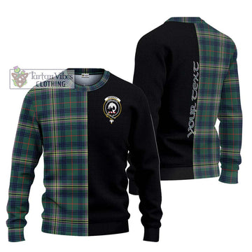 Kennedy Modern Tartan Ugly Sweater with Family Crest and Half Of Me Style