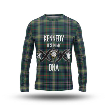 Kennedy Modern Tartan Long Sleeve T-Shirt with Family Crest DNA In Me Style