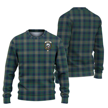 Kennedy Modern Tartan Ugly Sweater with Family Crest