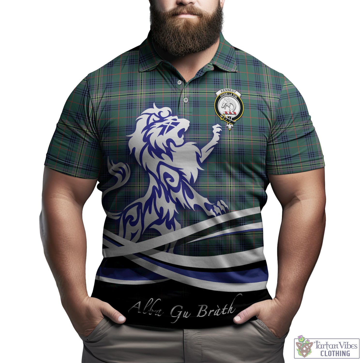 kennedy-modern-tartan-polo-shirt-with-alba-gu-brath-regal-lion-emblem