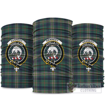 Kennedy Modern Tartan Neck Gaiters, Tartan Bandanas, Tartan Head Band with Family Crest