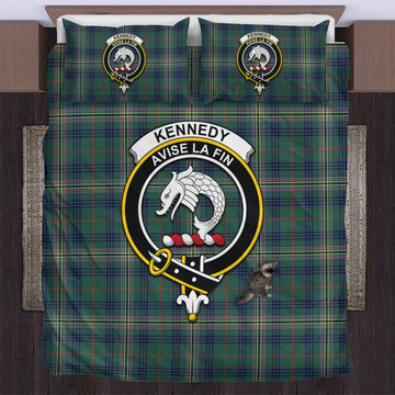 Kennedy Modern Tartan Bedding Set with Family Crest