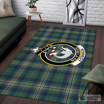 Kennedy Modern Tartan Area Rug with Family Crest